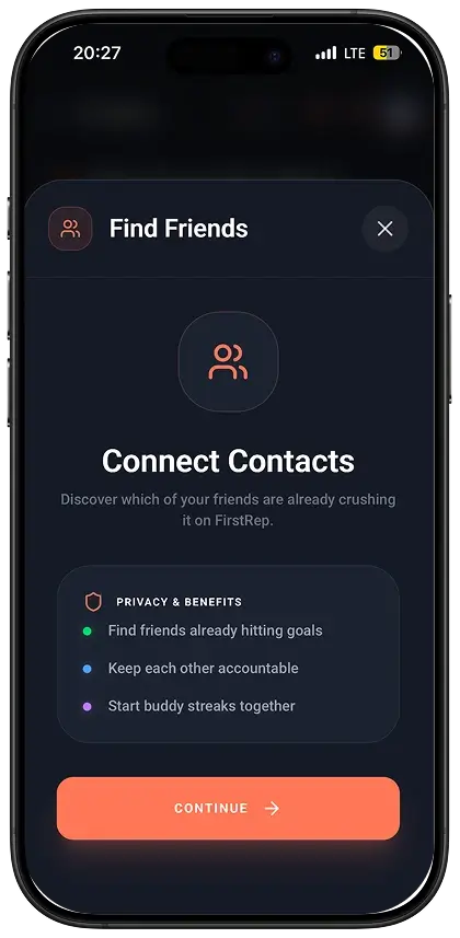 FirstRep leaderboard on iPhone